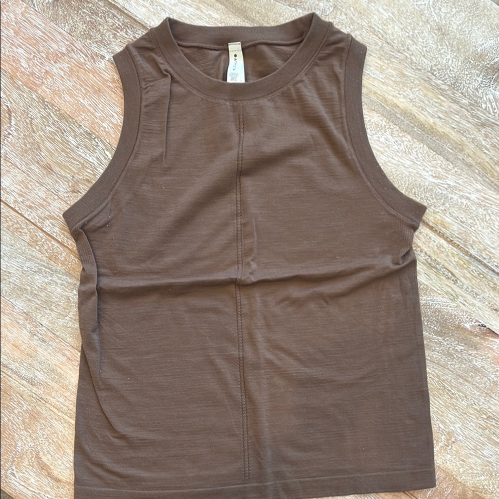 Athleta Fitted Brown Sleeveless Tank Top